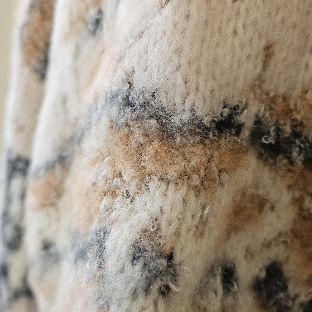 Free People Gather Me Close Cardigan XS Textured Bouclé in Gray, Cream & Tan - Picture 6 of 11